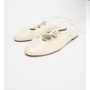 New 100% leather slingback ballet flat